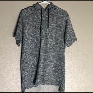 Heather Grey Short Sleeve Hoodie